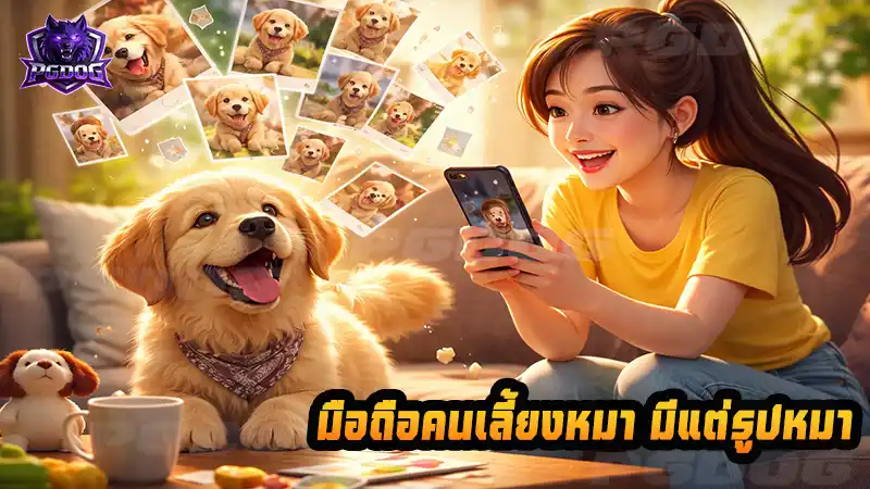 มือถือคนเลี้ยงหมา มีแต่รูปหมา