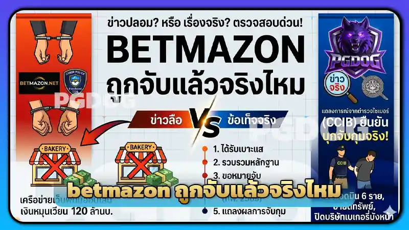 betmazon ถูกจับแล้วจริงไหม